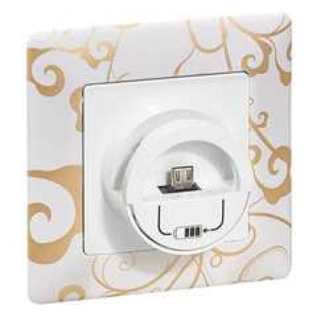 (753011) Valena LIFE Док-станція з зарядкою Micro USB Білий, Legrand