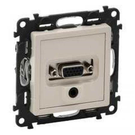 (753270) Valena LIFE Розетка HD15-Jack 3,5мм Слонова кістка, Legrand