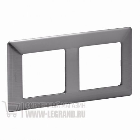 (754152) Valena LIFE Рамка 2 пости Сталь, Legrand