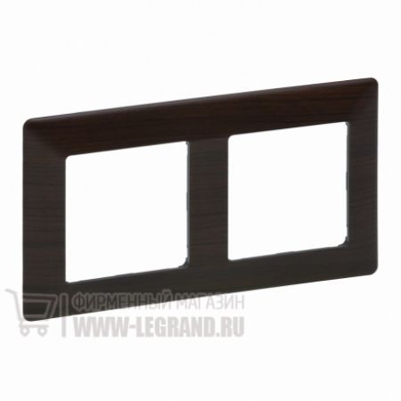 (754172) Valena LIFE Рамка 2 пости Темне дерево, Legrand