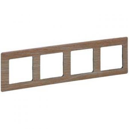 (754184) Valena LIFE Рамка 4 пости Світле дерево, Legrand