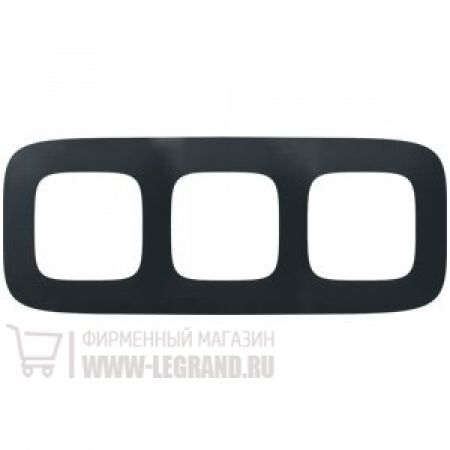 (754403) Valena ALLURE Рамка 3 пости Матовий чорний, Legrand