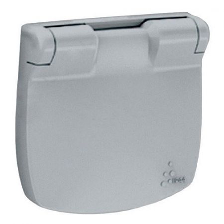 (754847) Valena ALLURE Накладка розетки 2К+З з кришкою Алюміній, Legrand