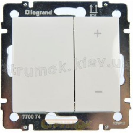 (770074) Valena Світлорегулятор Кнопковий 40-600Вт Білий, Legrand