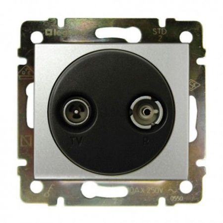(770133) Valena Розетка TV-R кінцева 10дБ Алюміній, Legrand