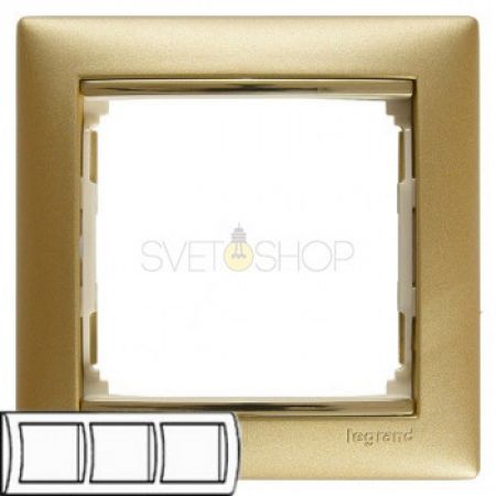 (770303) Valena Рамка 3 Пости Матове Золото, Legrand