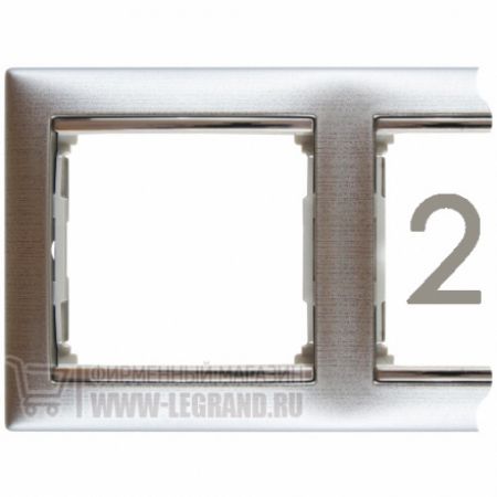 (770332) Valena Рамка 2 Пости Алюміній Матовий, Legrand