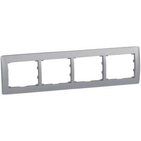(771304) Galea Life Рамка 4 Пости Горизонтальна; колір Soft Aluminium, Legrand