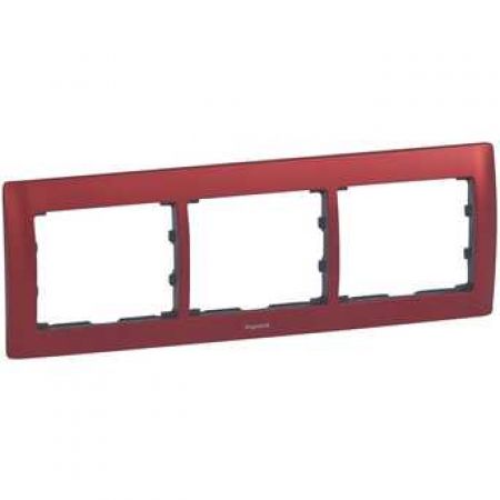 (771903) Galea Life Рамка 3 Пости Горизонтальна; колір Metal Magic Red, Legrand