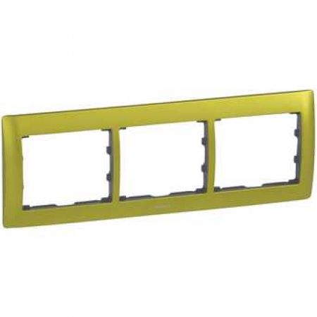 (771923) Galea Life Рамка 3 Пости Горизонтальна; колір Metal Magic Green, Legrand