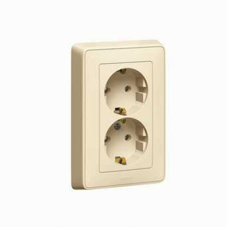 (773727) Cariva Розетка 2х2К+З Слонова кістка, Legrand