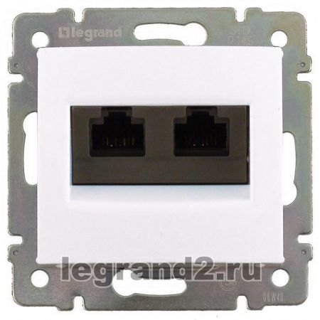 (774247) Valena Розетка інформаційна 2ХRJ45 кат.6 UTP із захватами Білий, Legrand