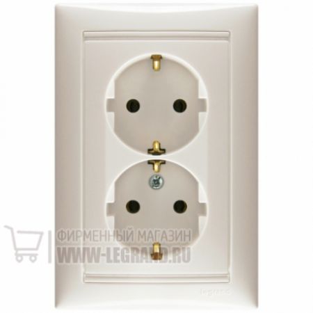 (774400) Valena Розетка 2х2К+З Білий, Legrand