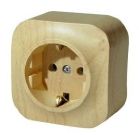 (782280) Quteo Розетка 2К+З зі шторками, Дерево, Legrand