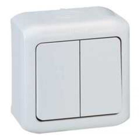 (782361) Forix Перемикач 2-клавішний IP44 10A Білий, Legrand