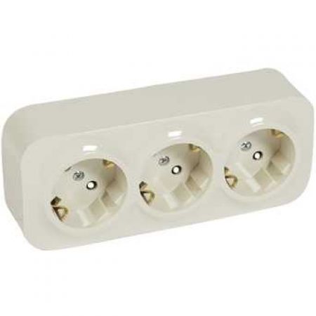 (782448) Forix Розетка 3X2К+З зі шторками, Слонова кістка, Legrand
