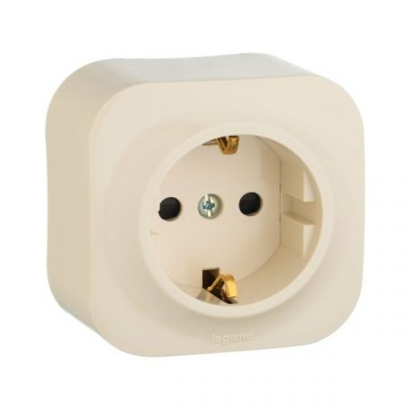 (782450) Forix Розетка 2К+З зі шторками, Слонова кістка, Legrand