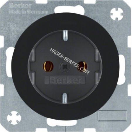 (47432045) Розетка з з/к, 16А/250В, чорна, R.x, Hager
