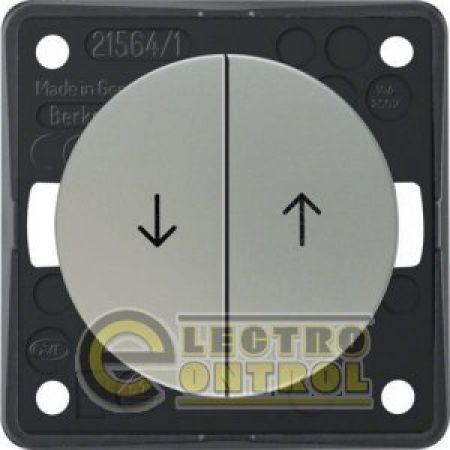 (936532568) Вимикач 2-клавішний для жалюзі, хром (лак), 10А/250В, Integro, Hager
