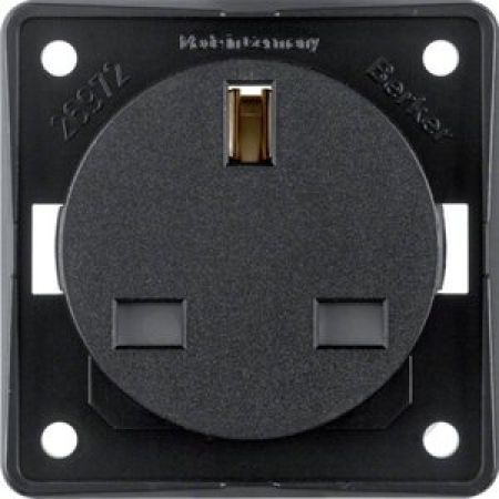 (962622502) Розетка British Standard, зах.контактів, пол.білизна, 13А/250В, Integro, Hager