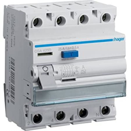 (CGA225D) ПЗВ 2P 25A 500mA A, Hager