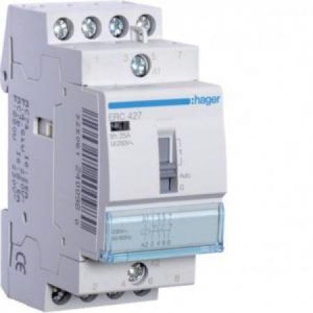 (ERC427) Контактор з ручним керуванням 25A, 2НВ+2НЗ, 230В, Hager