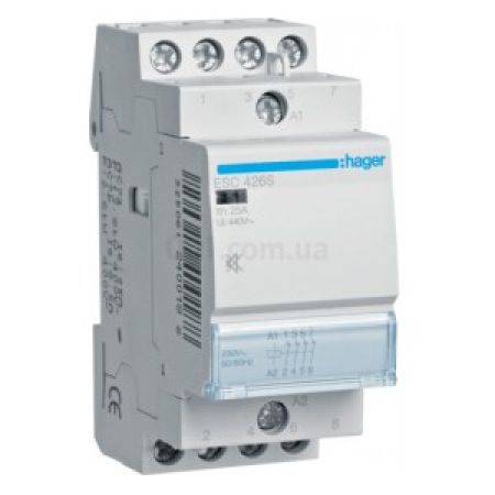 (ESC426S) Контактор безшумний 25A, 4НЗ, 230В, Hager