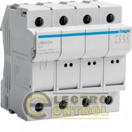(LSN404) Роз'єднувач запобіжників L32 25A/400В 3P+N, Hager
