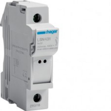 (LSN431) Роз'єднувач запобіжників L32 25A/400В з індикатором 1P, Hager