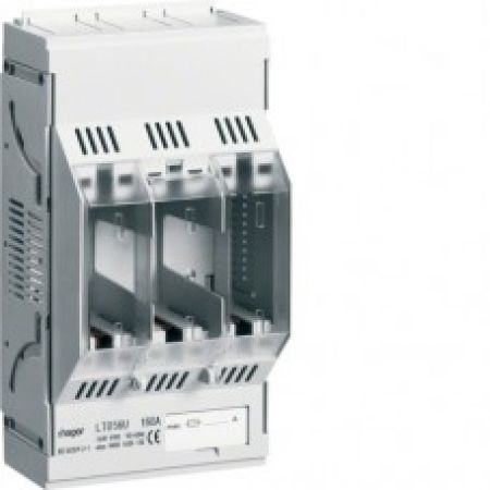 (LT056U) Тримач запобіжників NH00, 3x160А, на шину з шагом 60мм, Hager