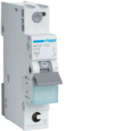 (MCS110) Автоматичний вимикач QC 1P 6kA C-10A 1M, Hager