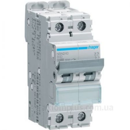 (NBN240) Автоматичний вимикач 2P 10kA B-40A 2M, Hager