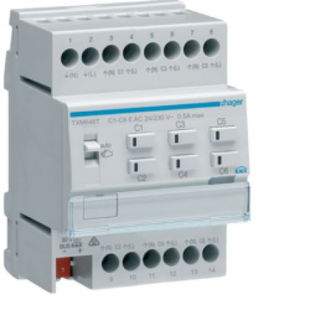 (TXM646T) Викон.пристрій KNX-easylinklink HVAC 6-канальний, 24-230В, Hager