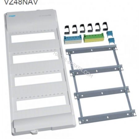 (VZ48NAV) Пакет VOLTA з QuickConnect- та FL-клемами, без рамки та дверей, 4-рядний , Hager