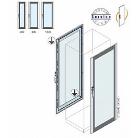 ET1880K Прозрачная дверь 1800x800 мм. (hxw)
