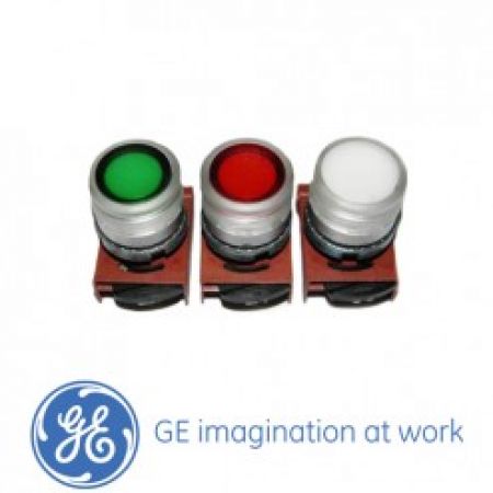 (185001) P9XPNRG - Кнопка з монт. адаптером кругла, прихована, пластик, червона, General electric