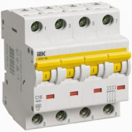 (MVA41-4-010-D) Авт.выкл. ВА 47-60 4Р 10А 6 кА  х-ка D IEK