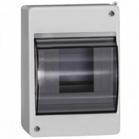 (MKP42-N-04-30-12) Бокс КМПн 2/4 на 4 мод. прозр. крышка навесной 140х98х83 IP30