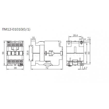 (KKP-010-400-10) Контактор  ПМ12-010100 10А 400В 1з (НО) IEK