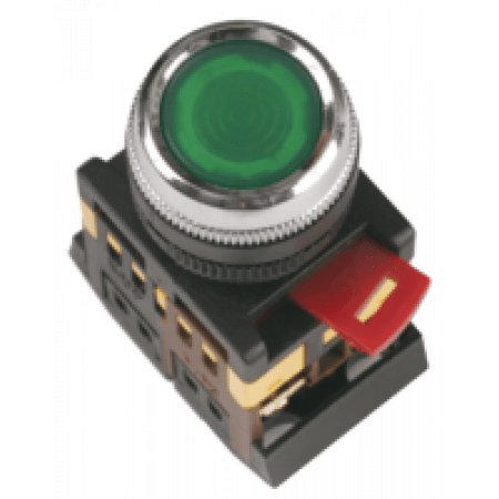 (BBT10-ABLF-K06) Кнопка ABLF-22 зеленый d22мм неон/240В 1з+1р IEK