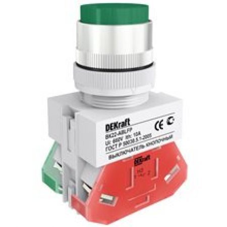 (BBT20-ABLFP-K05) Кнопка ABLFP-22 желтый d22мм неон/240В 1з+1р IEK