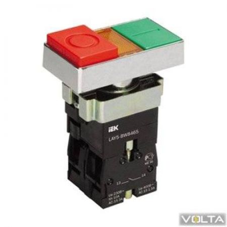 (BBD40-BW-K51) Кнопка управления LAY5-BW8465 "I-O" сдвоенная с подсветкой IEK