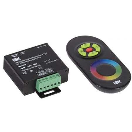 (LSC2-RGB-144-RF-20-12-B) Контроллер с ПДУ радио (черный) RGB 3 канала 12В, 4А, 144Вт IEK-eco