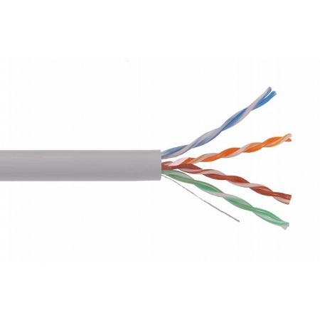 (LC1-C5E04-111) ITK Кабель связи витая пара U/UTP, кат.5E 4х2х24(0,51мм)AWG solid, PVC, 305м, серый