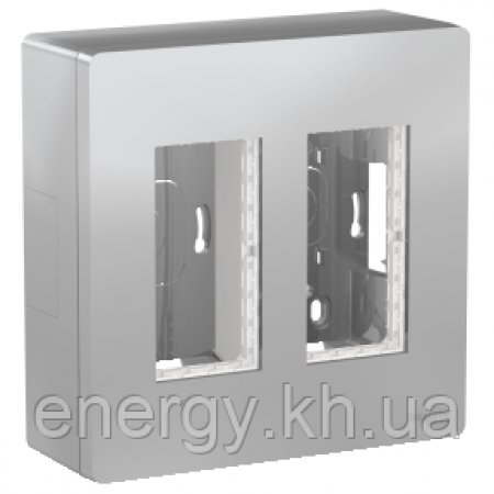 (NU122430) Блок unica system+ відкр.вст. 2х2 алюм.