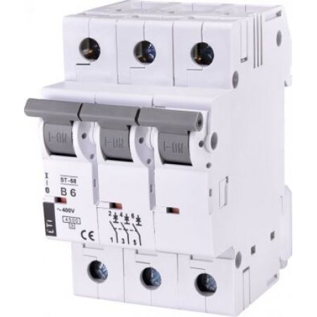 (2175312) Авт. выключатель ST-68 3p B 6А (4,5 kA), ETI