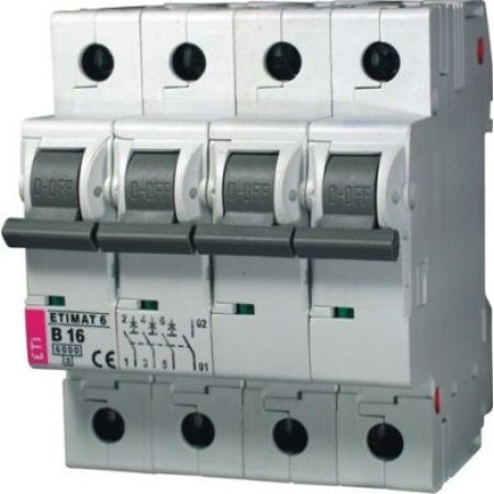 (2116511) Авт. выключатель ETIMAT 6 3p+N B 4А (6 kA), ETI