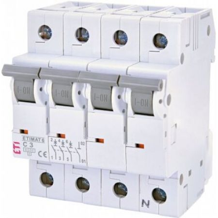 (2146509) Авт. выключатель ETIMAT 6  3p+N C 3А (6 kA), ETI