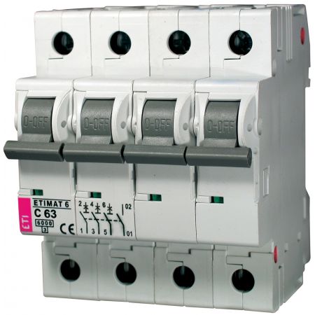 (2146522) Авт. выключатель ETIMAT 6  3p+N C 63А (6 kA), ETI