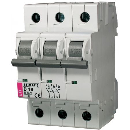(2164516) Авт. выключатель ETIMAT 6  3p D  16A (6kA), ETI